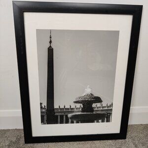 Piazza del Popolo B&W Print - Obelisk & Fountain, Rome